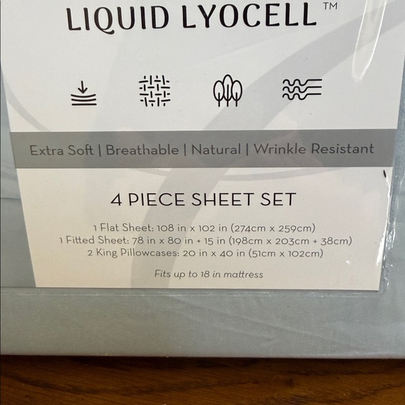 Charisma King 4 piece Sheet Set - Soft Blue - Picture 8 of 12